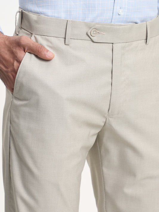 WES Formals Dobby Beige Trousers