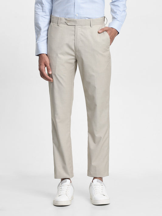 WES Formals Dobby Beige Trousers