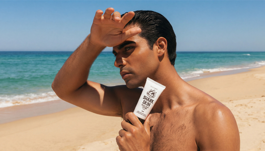 Man applying moisturiser as part of a daily skincare routine for men