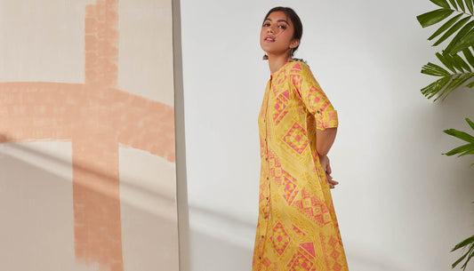 Yellow Kurta For Women By Utsa