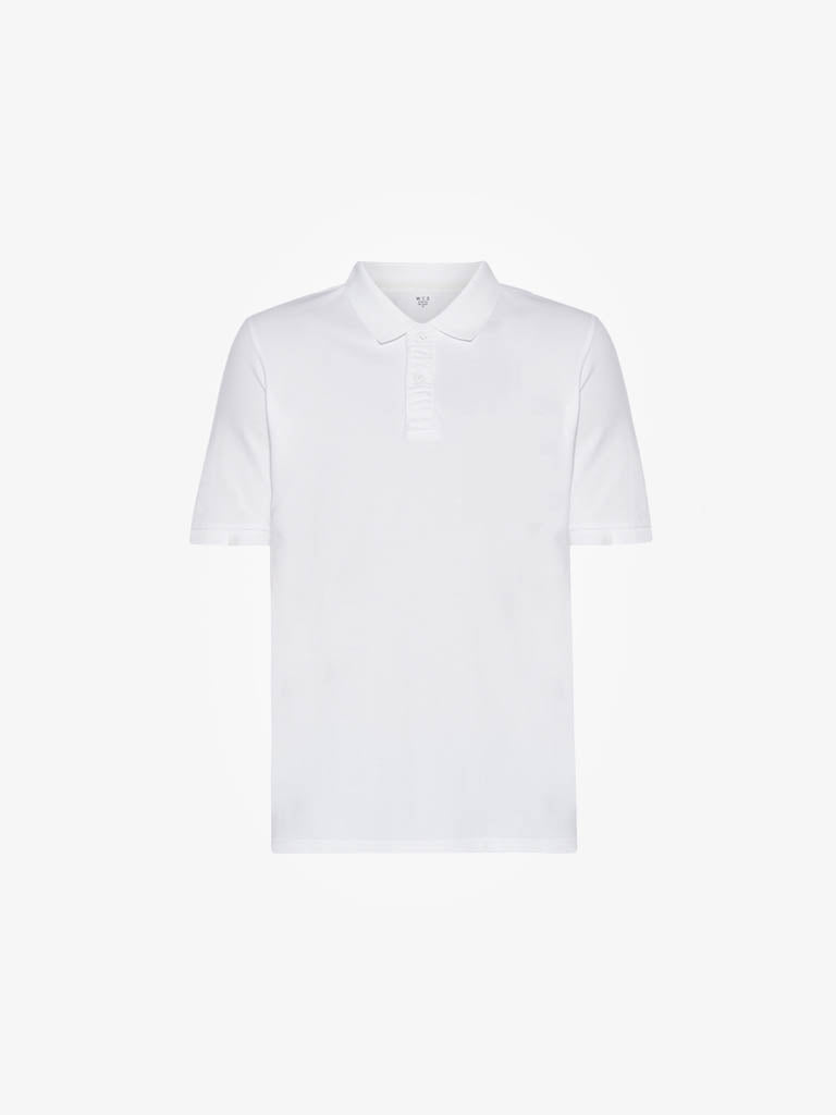 WES Casuals White Relaxed Fit Polo T-Shirt