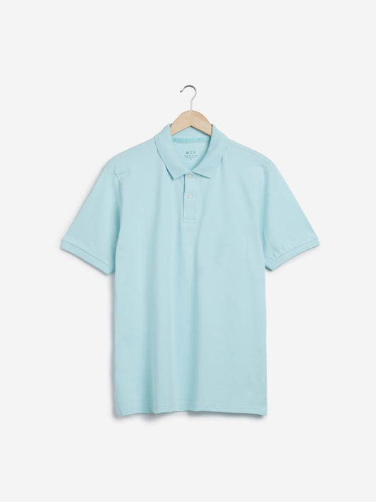 WES Casuals Aqua Relaxed-Fit Polo T-Shirt