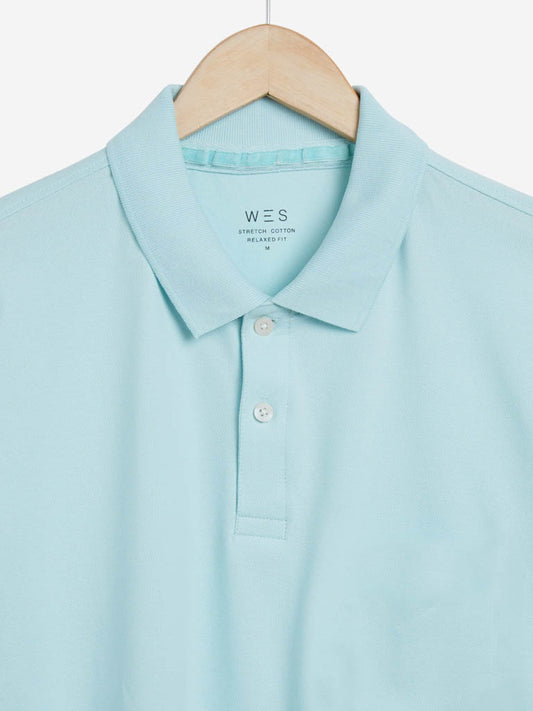 WES Casuals Aqua Relaxed-Fit Polo T-Shirt