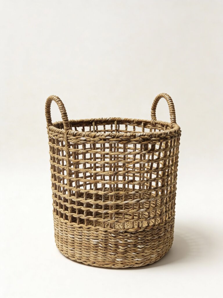 Westside Home Brown Open Weave Bucket Basket
