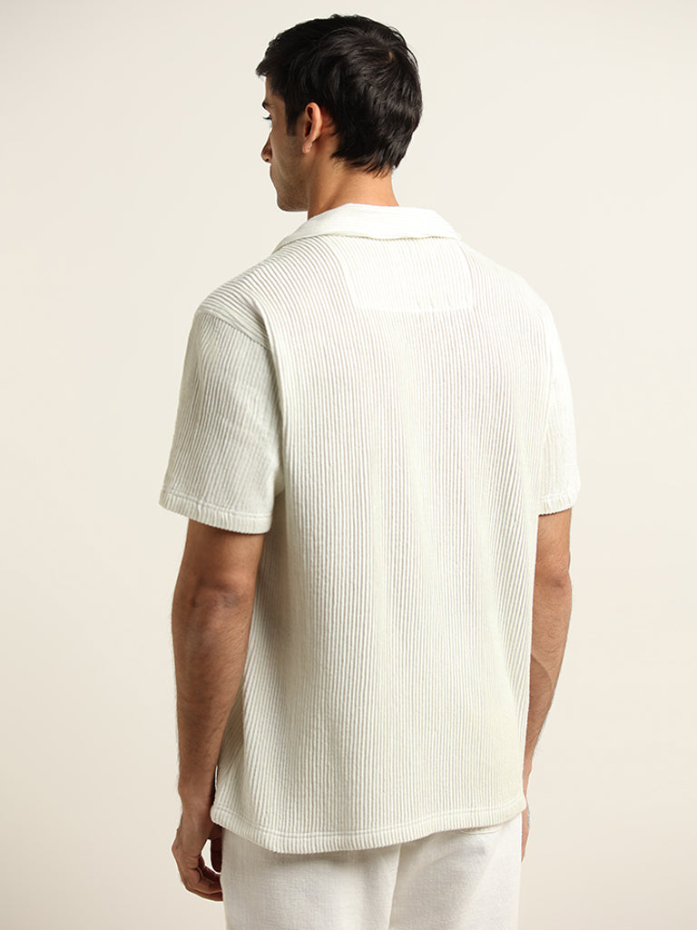 Nuon Sage Self-Textured Relaxed Fit Shirt