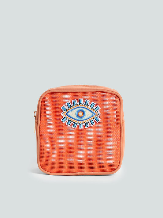 Studiowest Evil Eye Orange Mesh Pouch