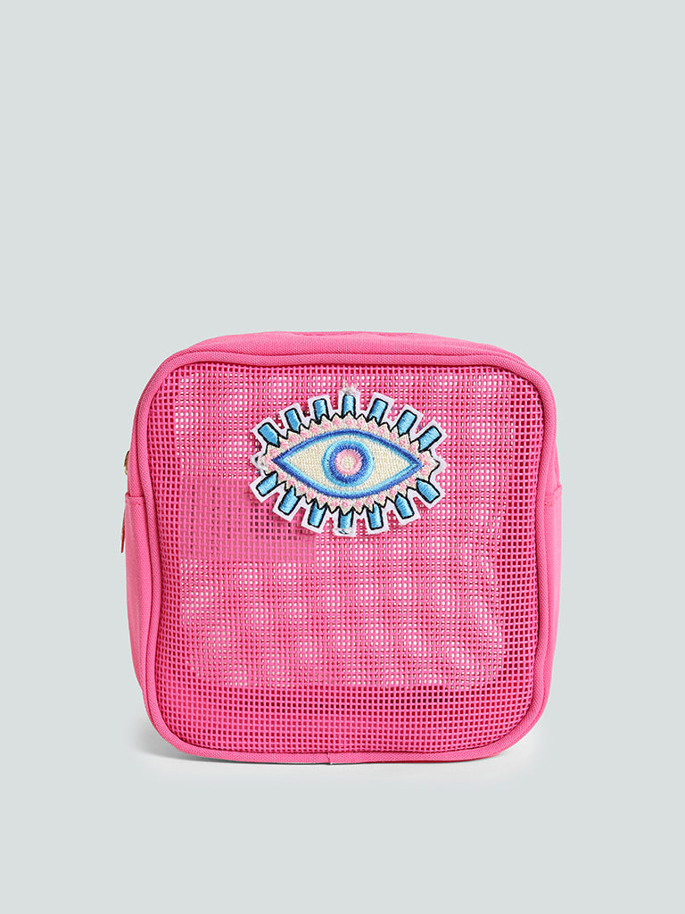 Studiowest Evil Eye Pink Mesh Pouch