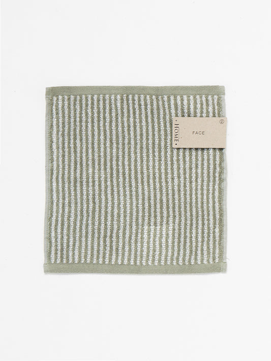 Westside Home Mint Striped Face Towel - Pack of 2