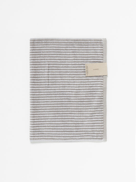 Westside Home Grey Striped Hand Towel