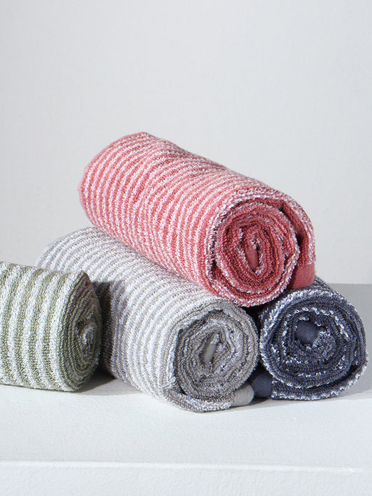 Westside Home Withered Rose Striped Hand Towel