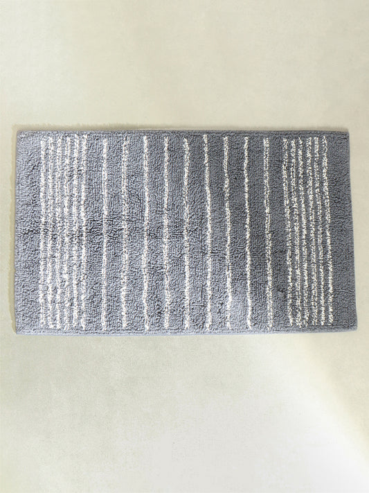 Westside Home Grey Stripe Bath Mat