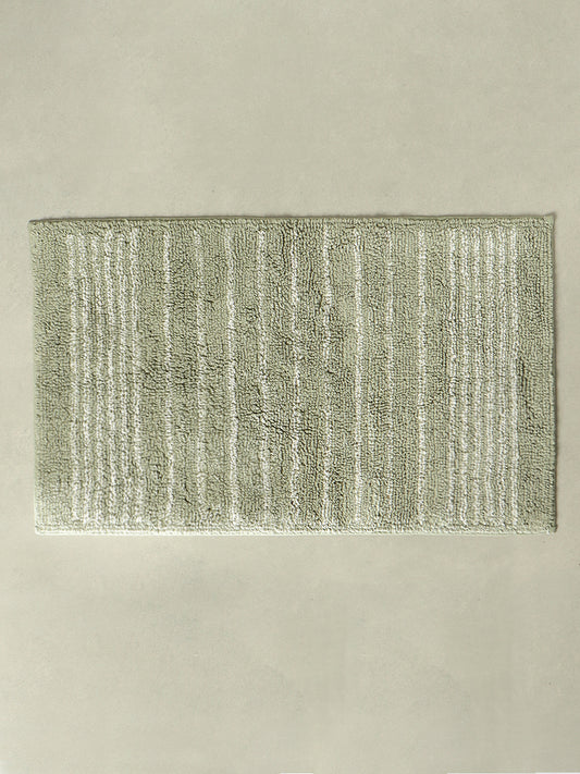 Westside Home Mint Stripe Bath Mat
