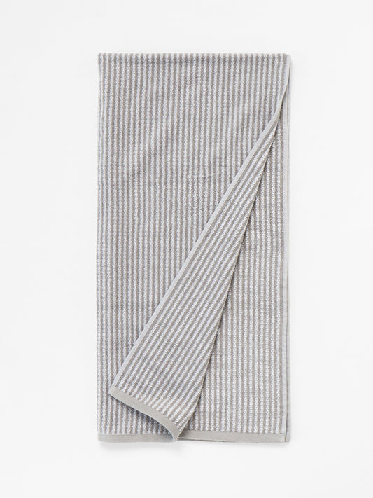 Westside Home Grey Striped Bath Towel