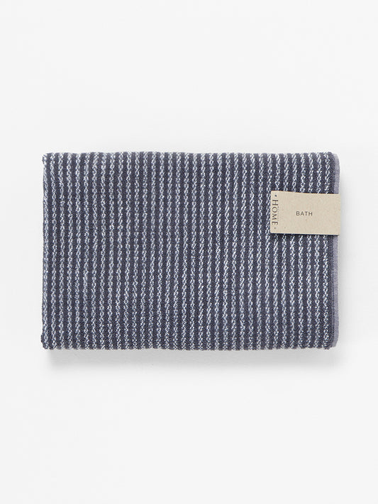 Westside Home Grey Striped Bath Towel