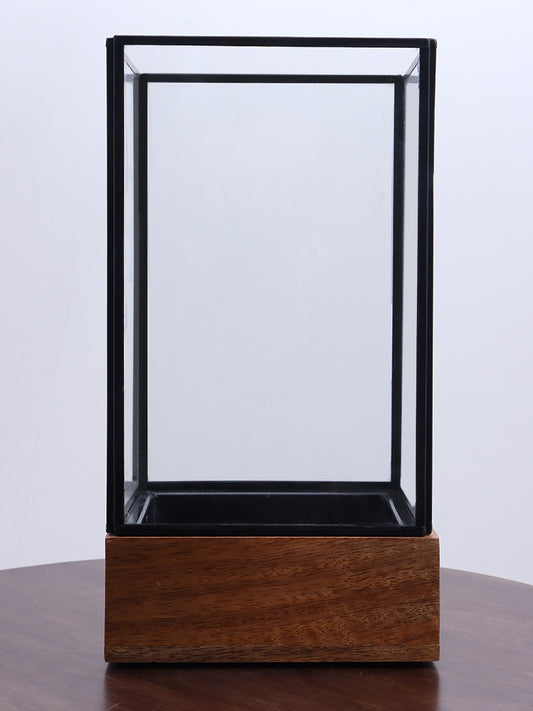 Westside Home Dark Brown Metal Square Candle Holder- Large