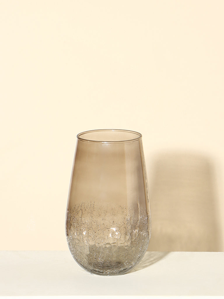 Westside Home Black Glass Cylindrical Medium Vase