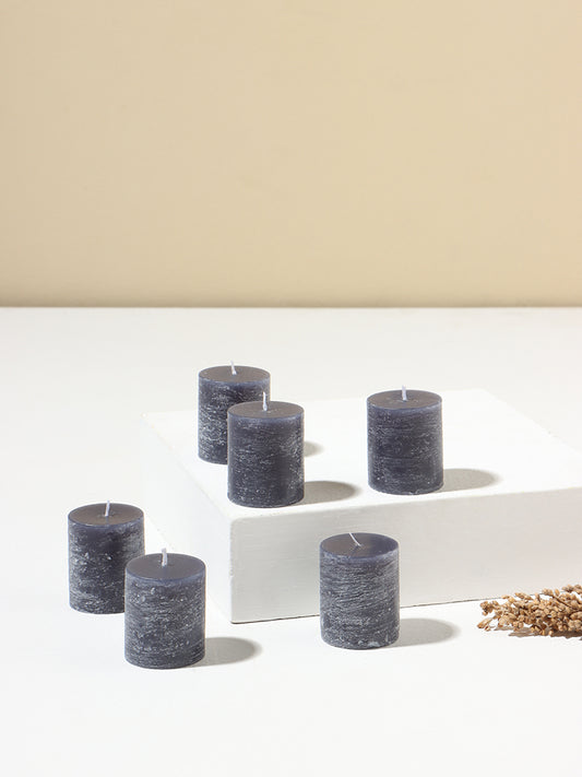 Westside Home Set of 6 Navy Votive Cylindrical Candles