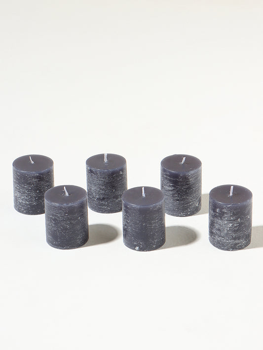 Westside Home Set of 6 Navy Votive Cylindrical Candles
