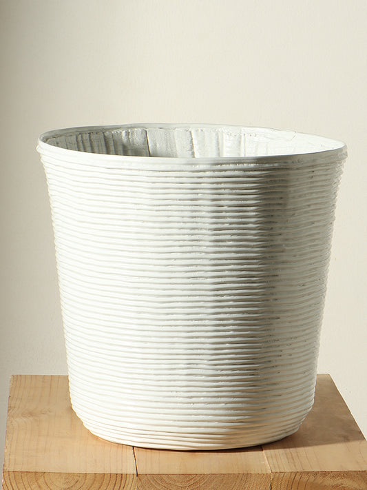Westside Home White Large Woven Planter