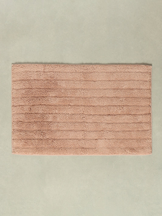Westside Home Pink Fluffy Stripe Bath Mat