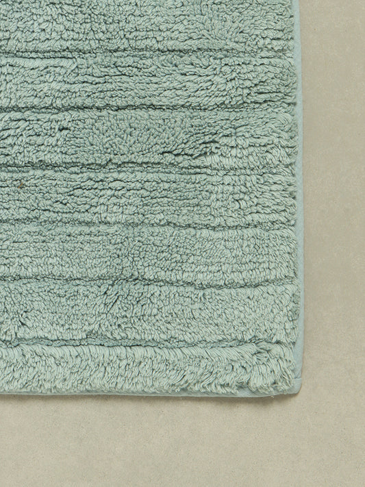 Westside Home Aqua Fluffy Stripe Bath Mat