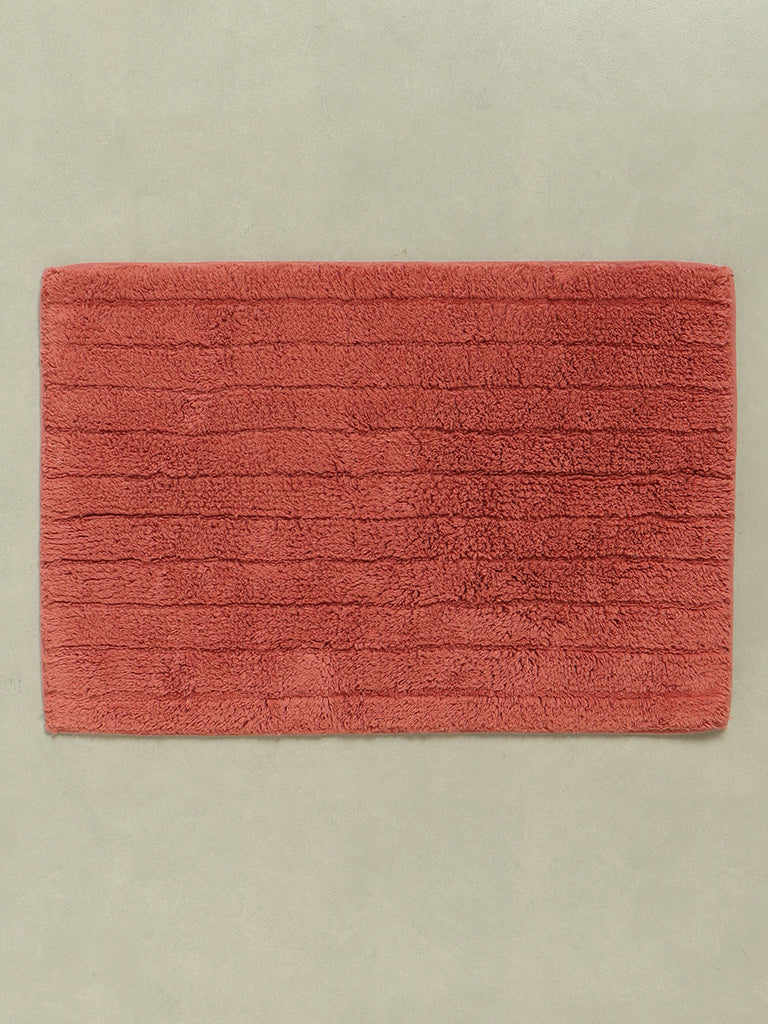 Westside Home Withered Rose Fluffy Stripe Bath Mat
