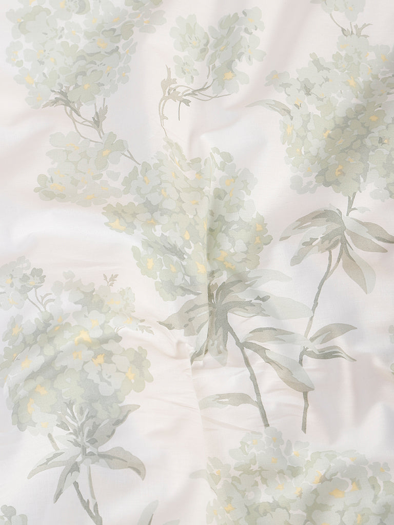 Westside Home Mint Hydrangea Printed King Bed Fitted Sheet