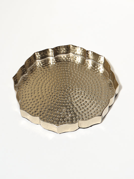 Westside Home Dull Gold Lotus Etching Tray