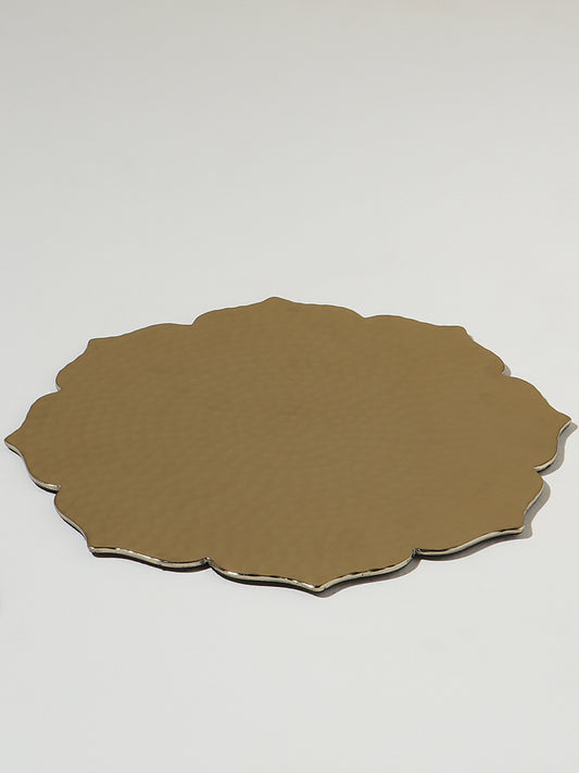 Westside Home Dull Gold Punched Lotus Placemat
