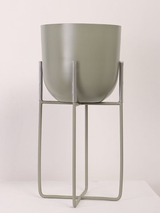 Westside Home Green Metal Cross Planter- Medium