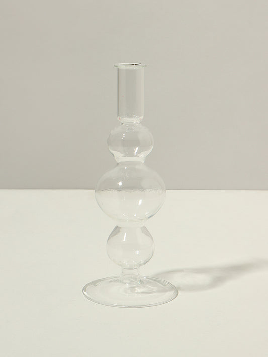 Westside Home Clear Glass Taper Candle Holder