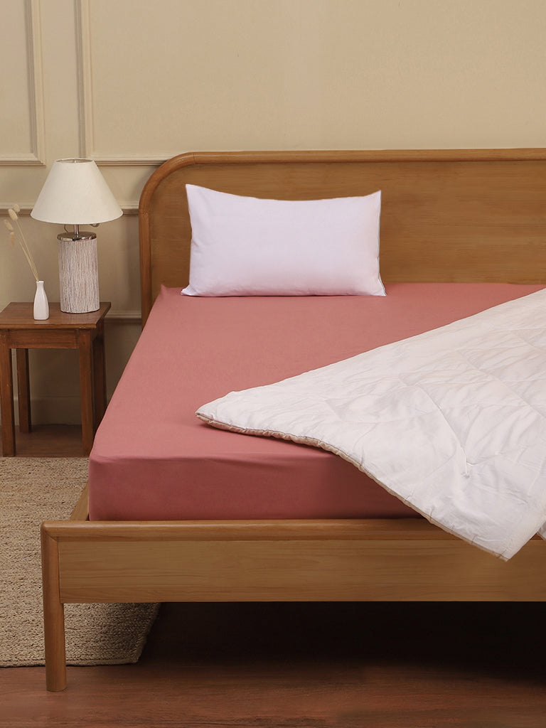 Westside Home Dusty Rose King Size Bed Fitted Sheet