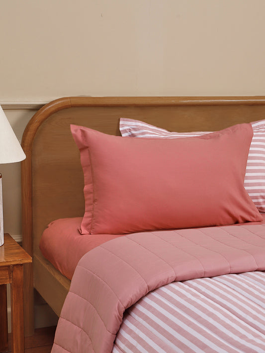 Westside Home Pink Solid Pillow Cover (Set of 2)