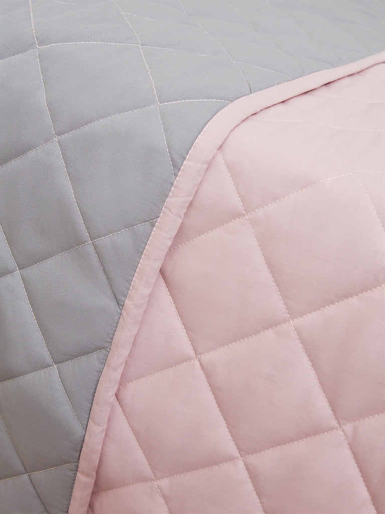 Westside Home Dusty Pink Reversible Solid Single Quilt