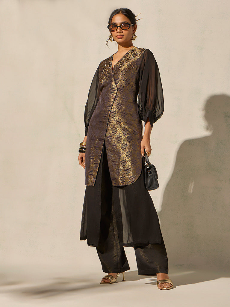 Brocade Kurta – Black
