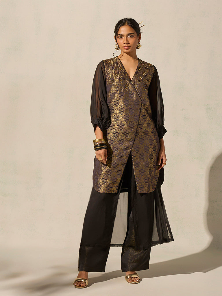 Brocade Kurta – Black