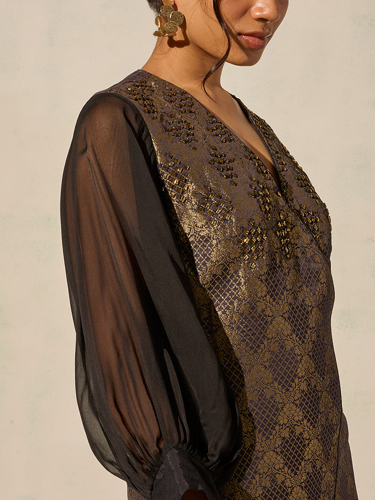 Brocade Kurta – Black