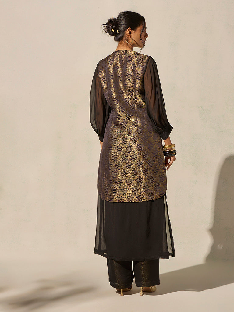 Brocade Kurta – Black