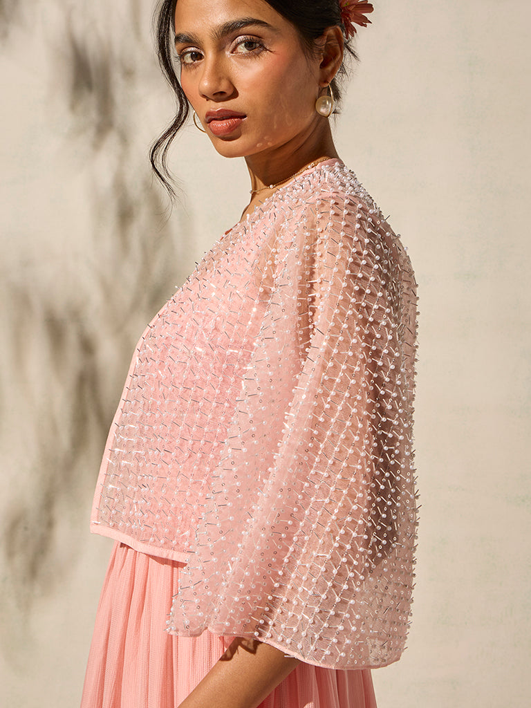 Embellished Cape - Pink