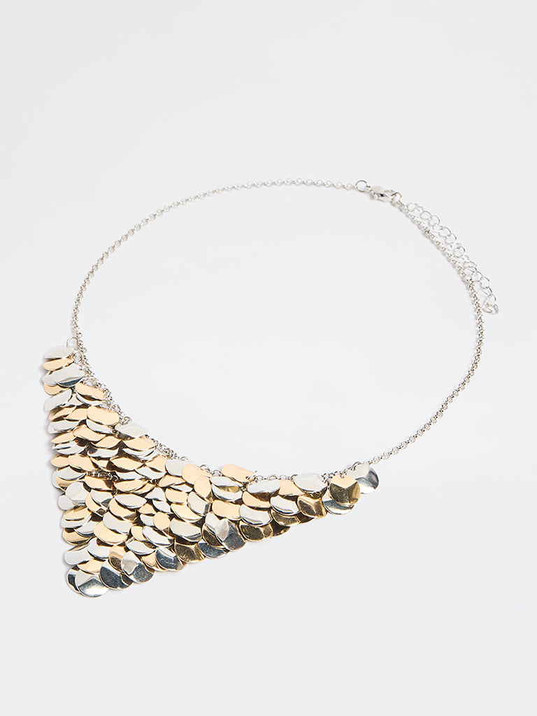 Westside Accessories Dual Toned Disc Statement Necklace