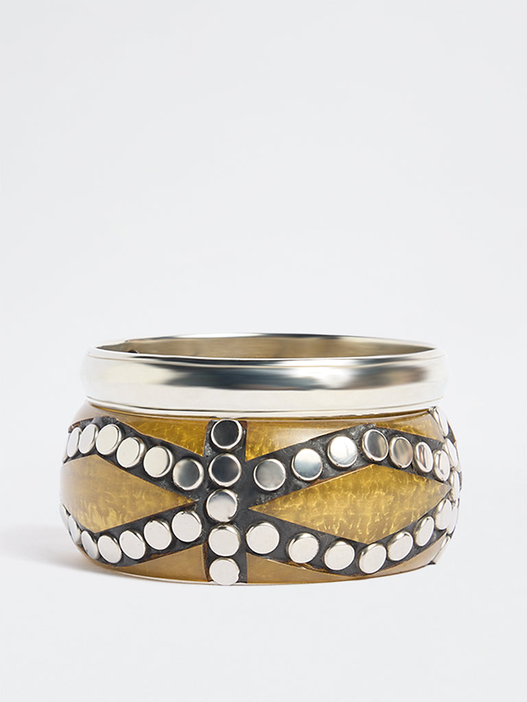 Westside Accessories Multicolour Resin and Metal Bangles - Pack of 2