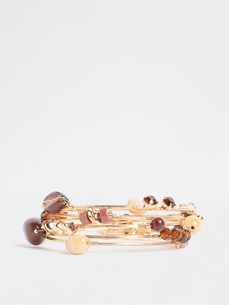 Westside Accessories Multicolour Beaded Coil Bracelet
