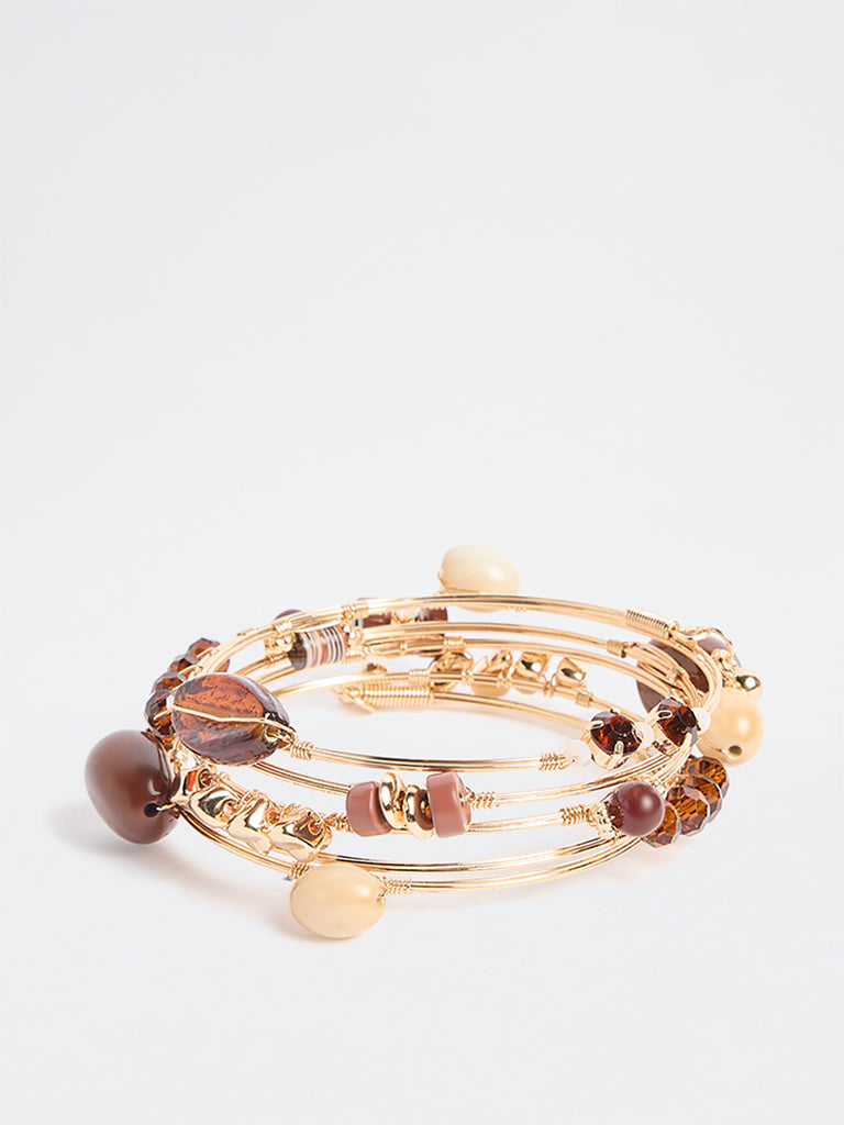 Westside Accessories Multicolour Beaded Coil Bracelet
