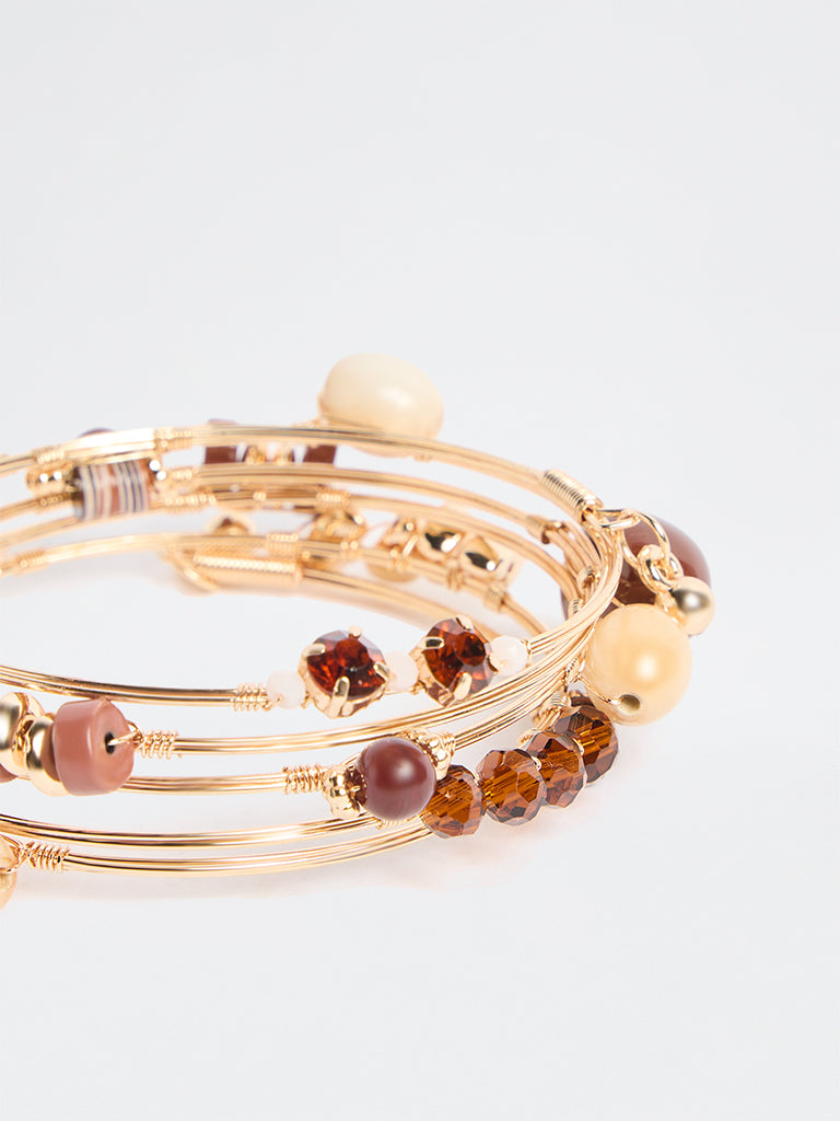 Westside Accessories Multicolour Beaded Coil Bracelet