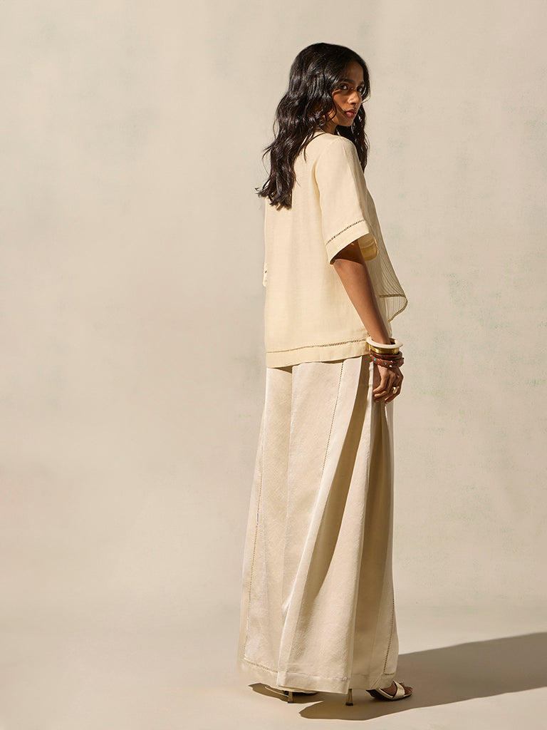 Wide-Leg Pants - Ivory