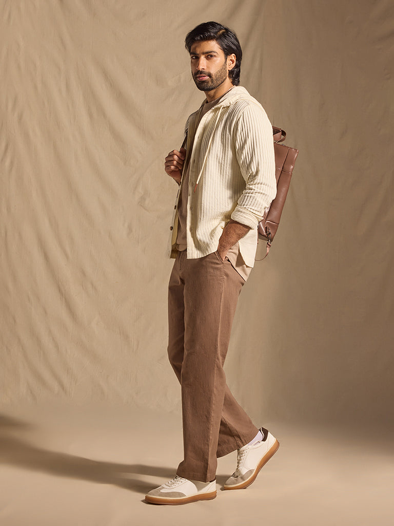 Ribbed Textured Jacket - Beige