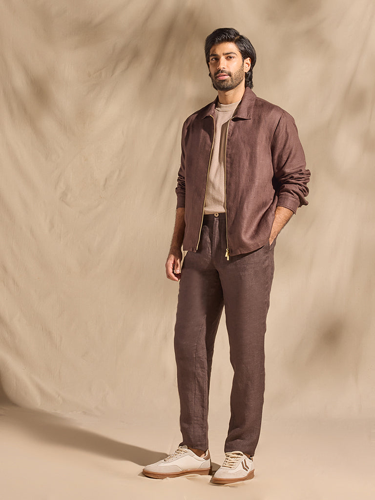 Linen Jacket - Brown