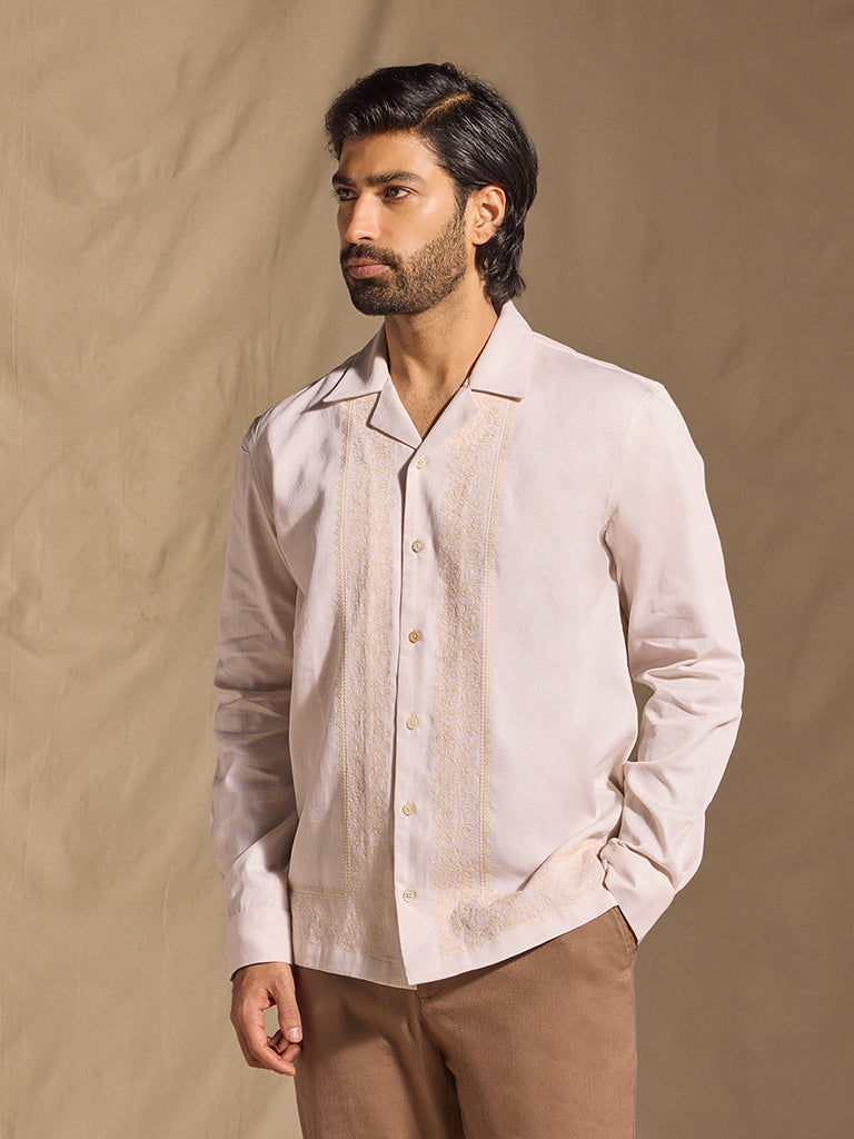 Embroidered Cotton Shirt - White