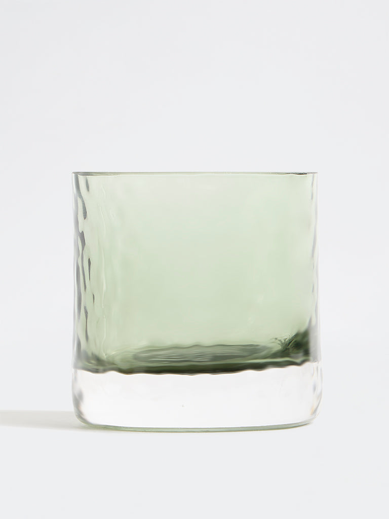 Westside Home Green Hammered Glass Votive Candle Holder