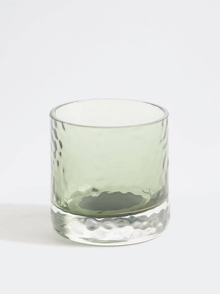 Westside Home Green Hammered Glass Votive Candle Holder